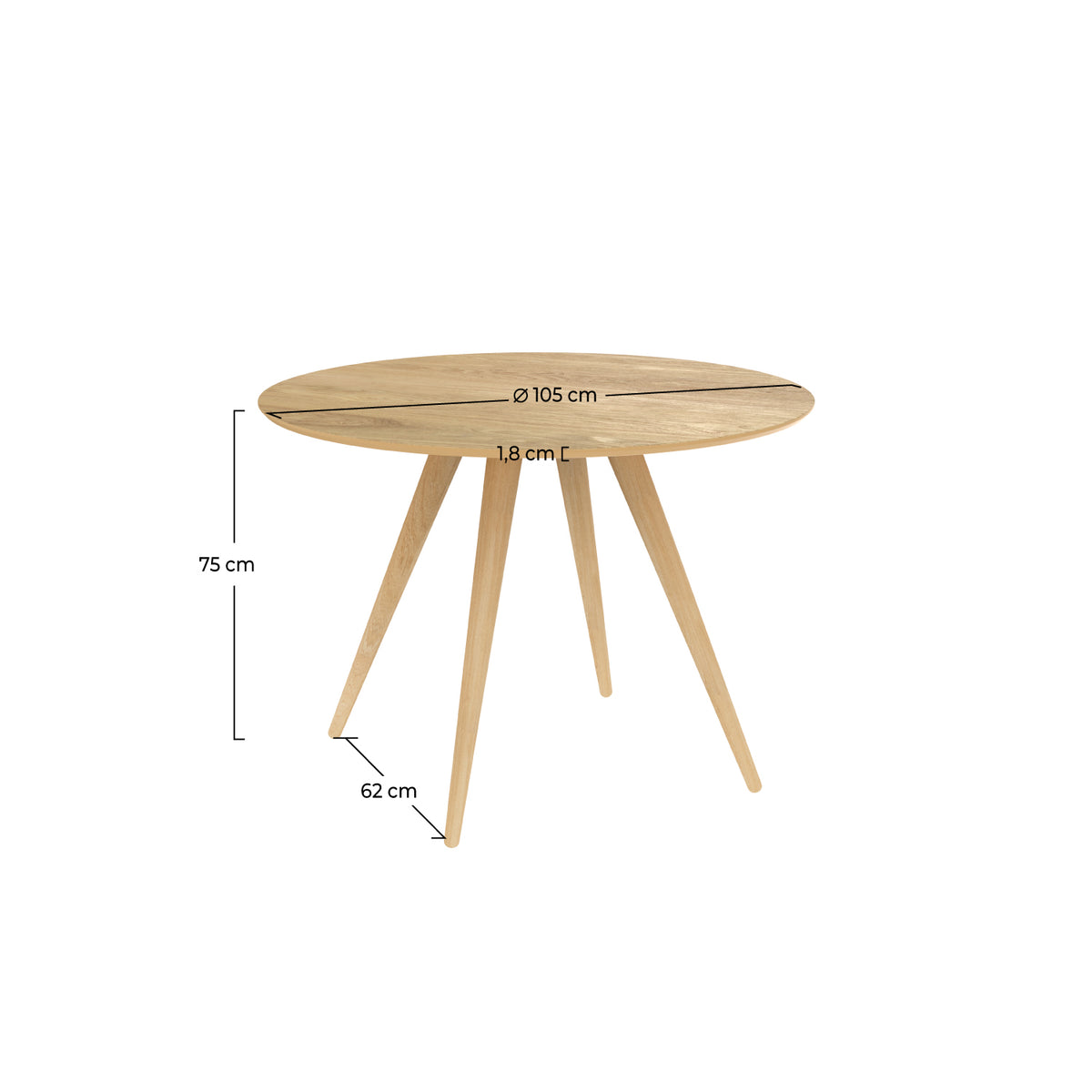 table liwa ronde bois clair