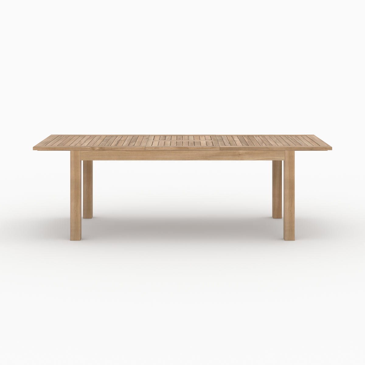 table nido de jardin extensible 180 240 cm en teck fond beige