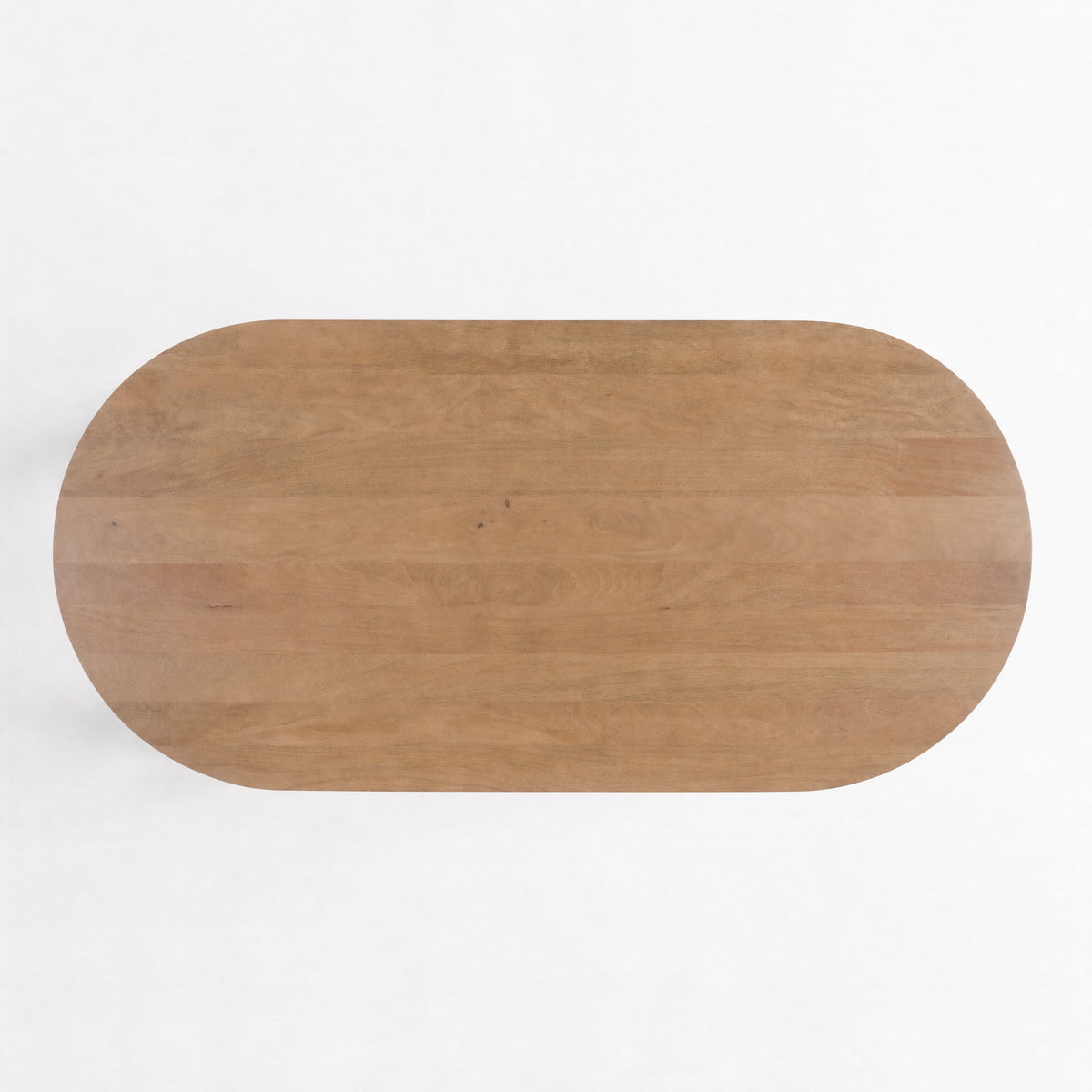Table ovale Alix en bois de manguier massif marron clair, vue de dessus - Maison Pavane