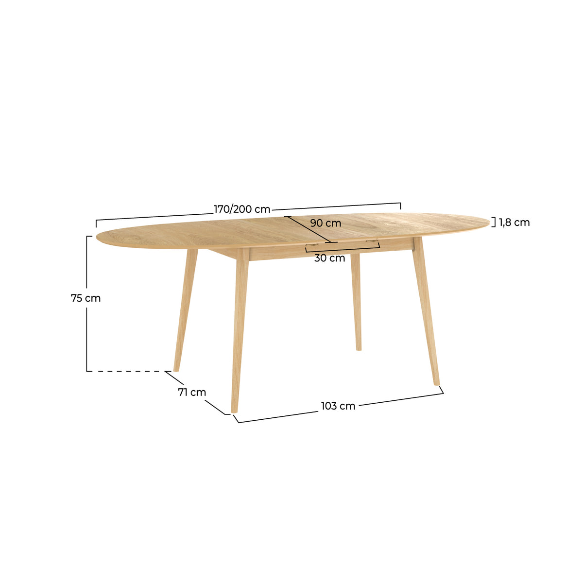 table ovale eddy 6 8 personnes