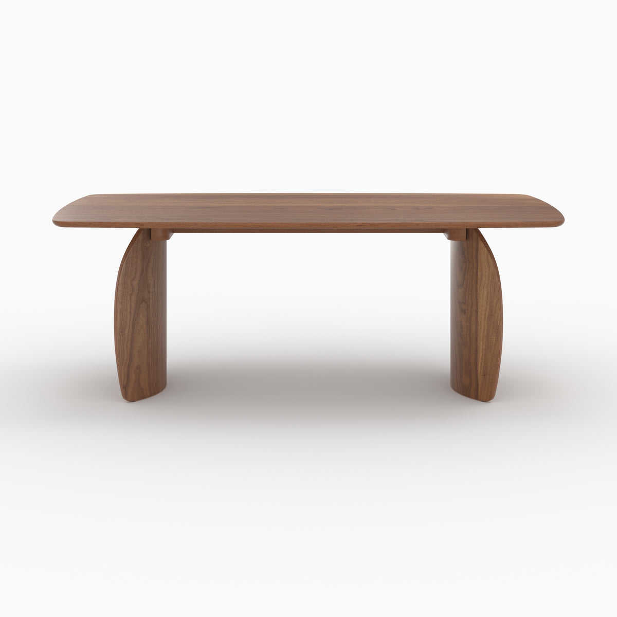 Table rectangulaire Asma 6 places hévéa placage chêne foncé face – Maison Pavane