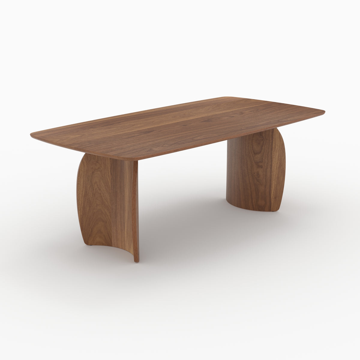 Table rectangulaire Asma hévéa massif chêne foncé trois quarts – Maison Pavane