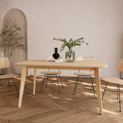table rectangulaire en bois clair 150 cm oman