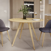 table ronde 105 cm en bois clair liwa 4 personnes