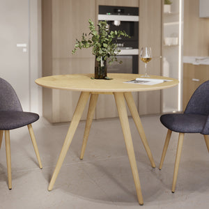 table ronde 105 cm en bois clair liwa 4 personnes