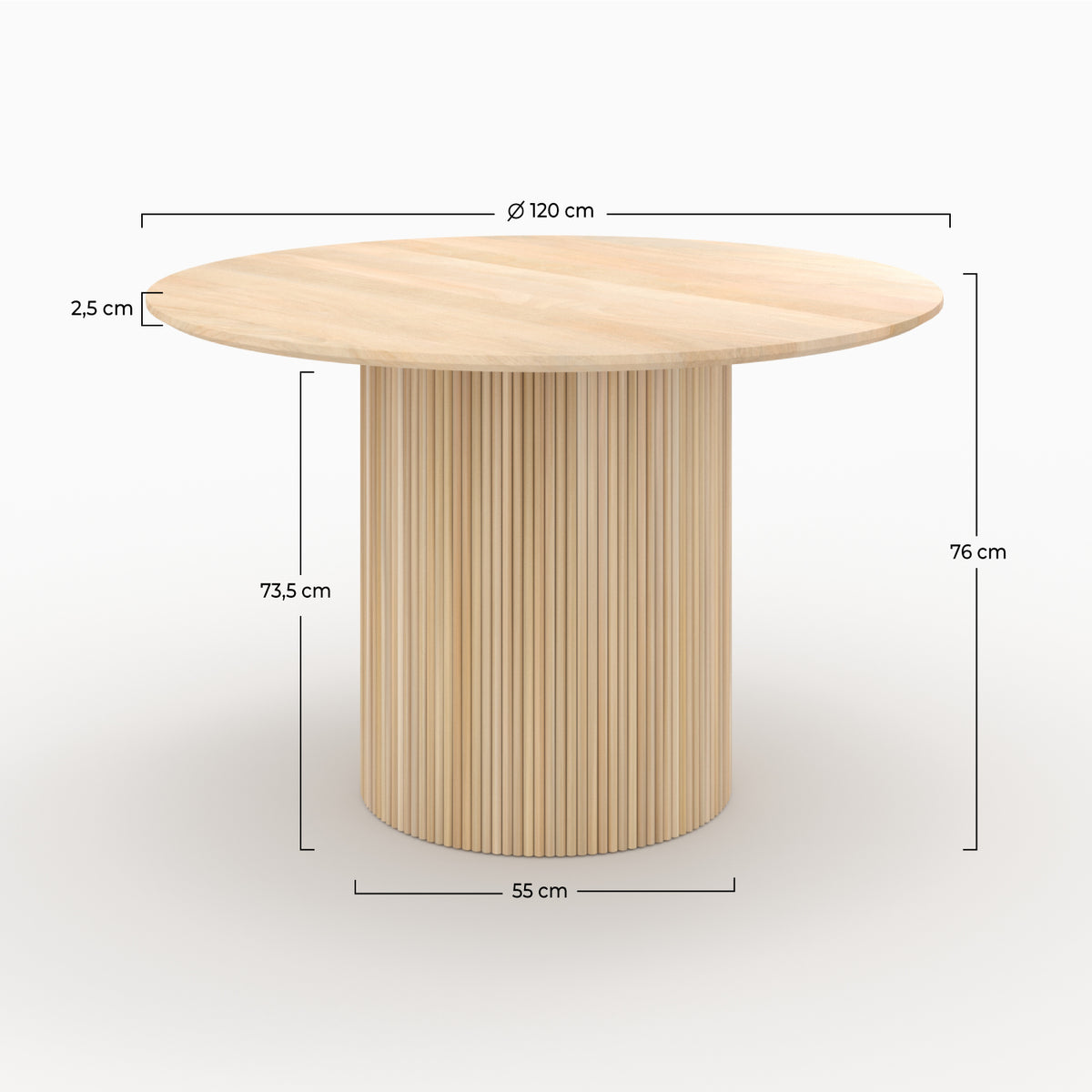 table ronde 4 personnes bois manguier morea