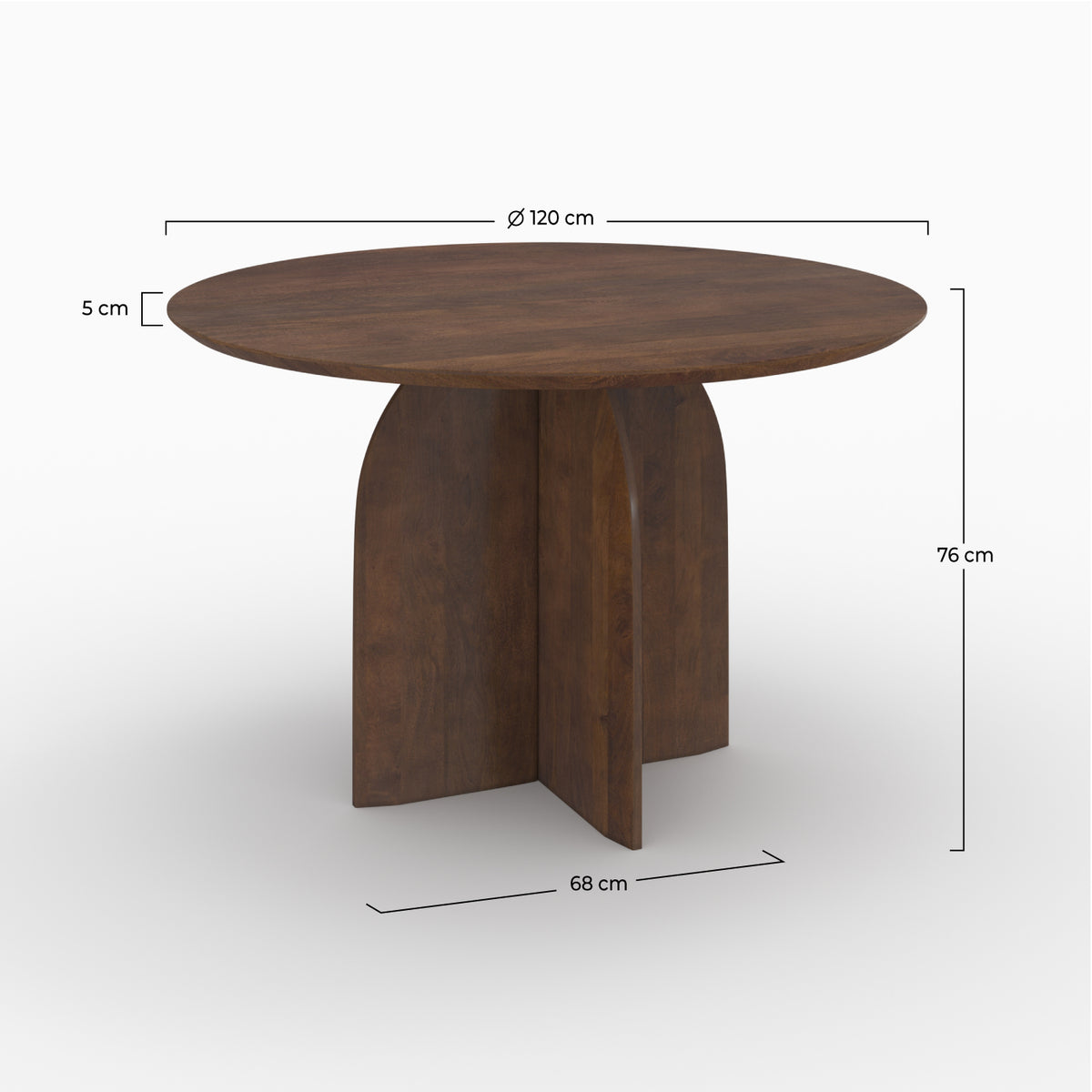 table ronde bois de manguier caipi 4 places
