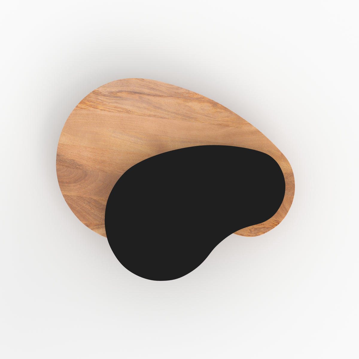 tavolini a incastro in legno e metallo nero set di 2 moji