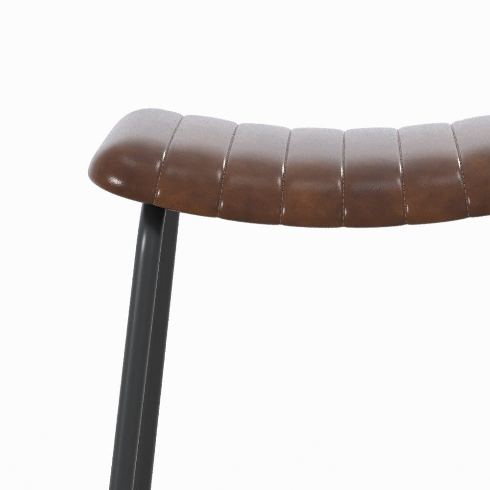 sgabello arsene da bar in pelle marrone 77 cm set di 2