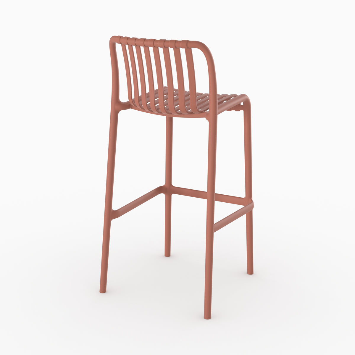 Tabouret bar Duli extérieur orange plastique