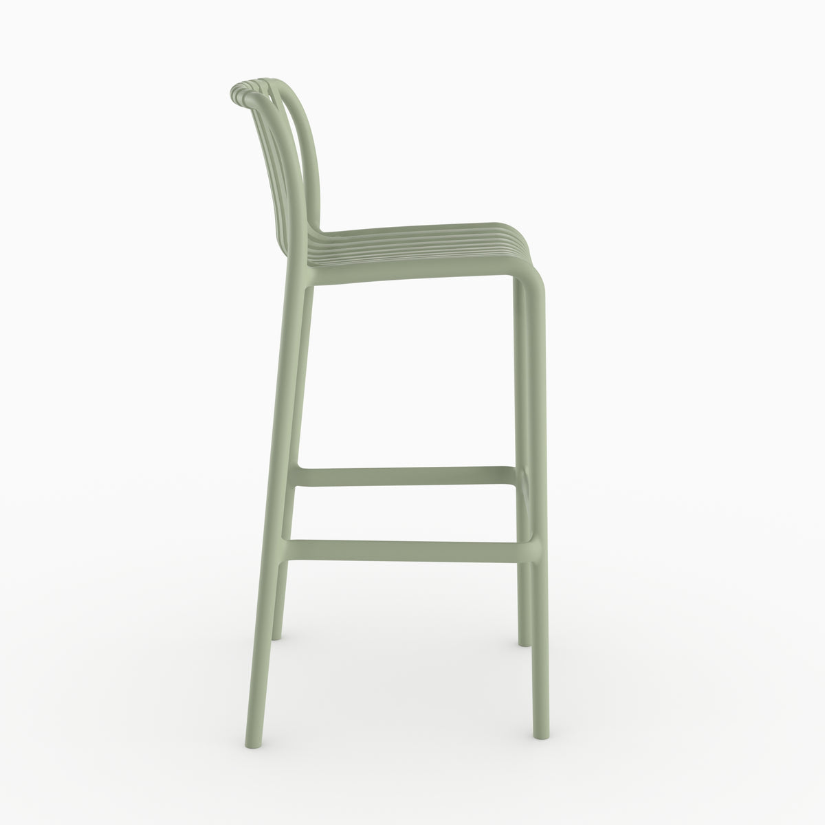 Tabouret bar Duli vert plastique terrasse