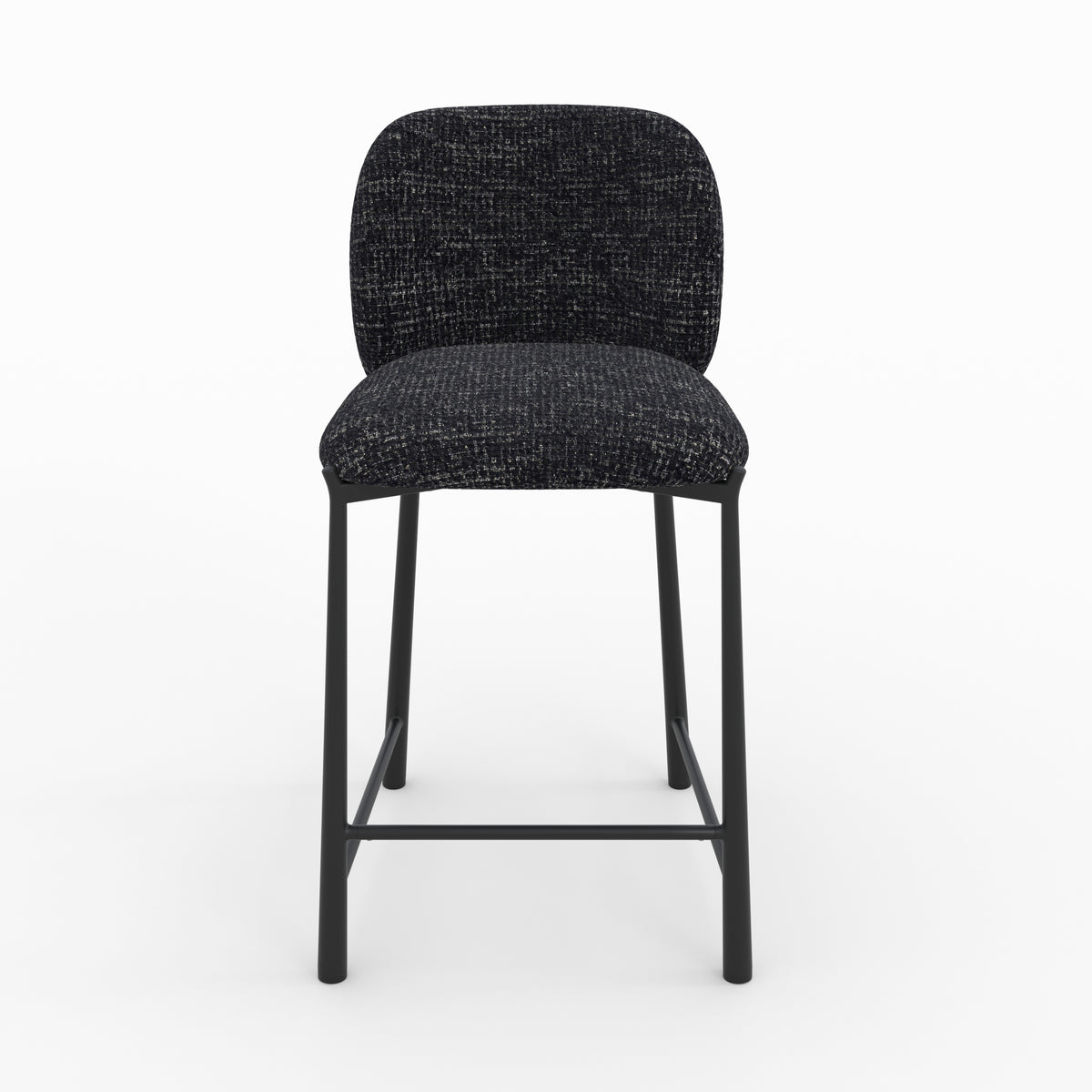 Tabouret Bento ilot central tissu texture noir confort vue face