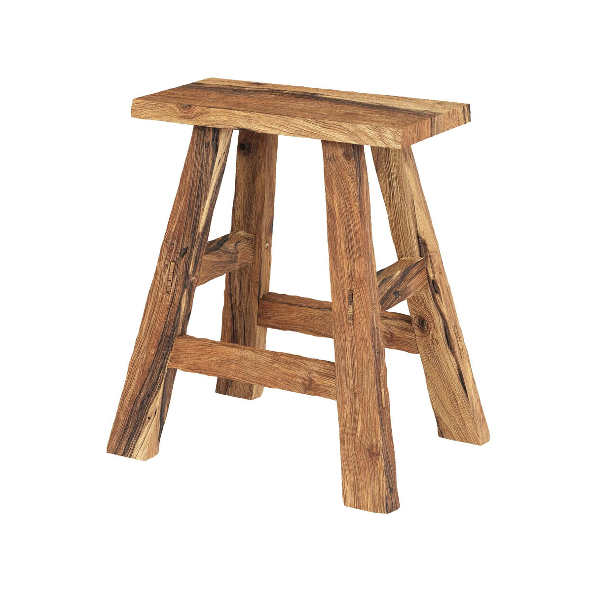 tabouret bob en bois de teck recycle h 45 cm