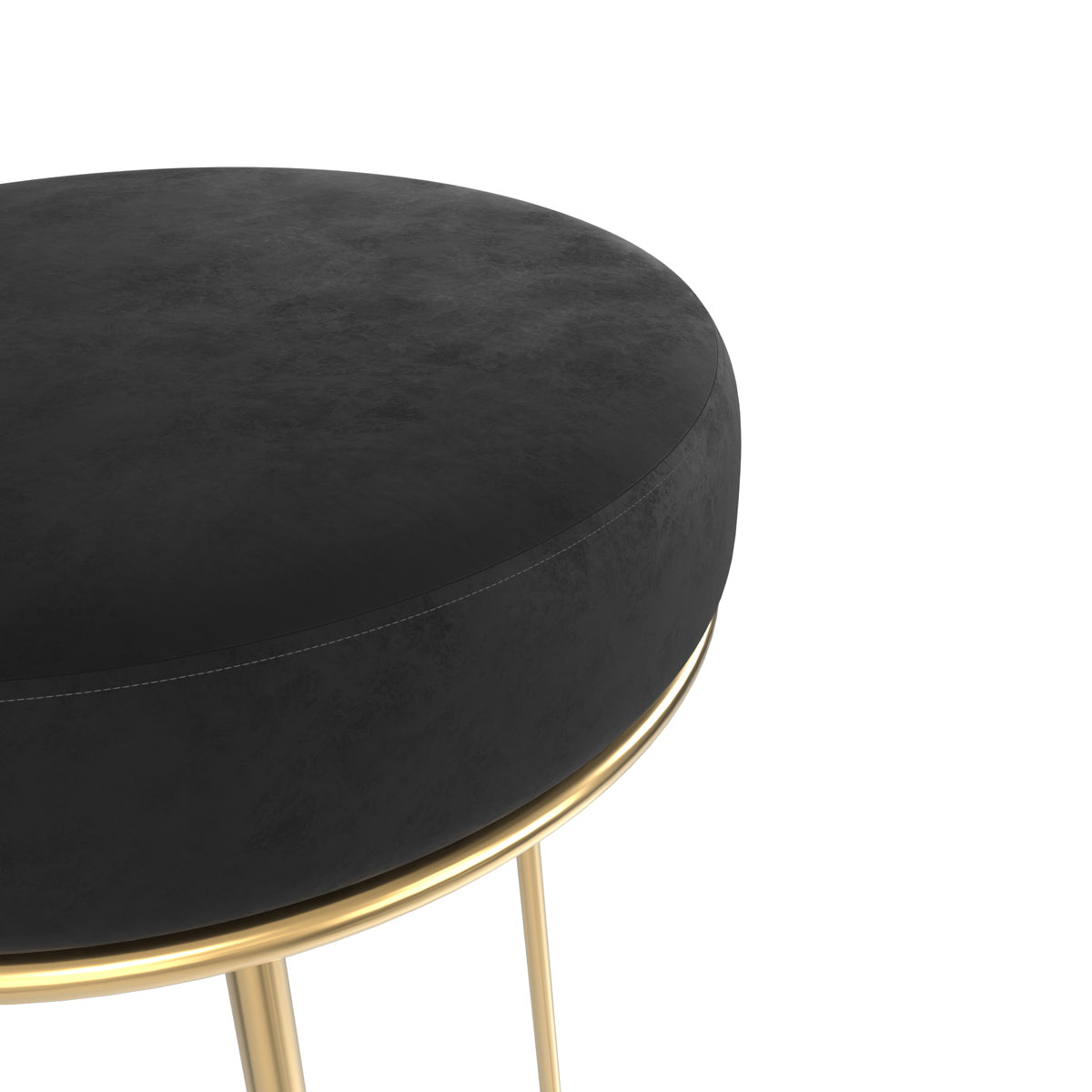 tabouret de bar assise ronde noire kendal en velours