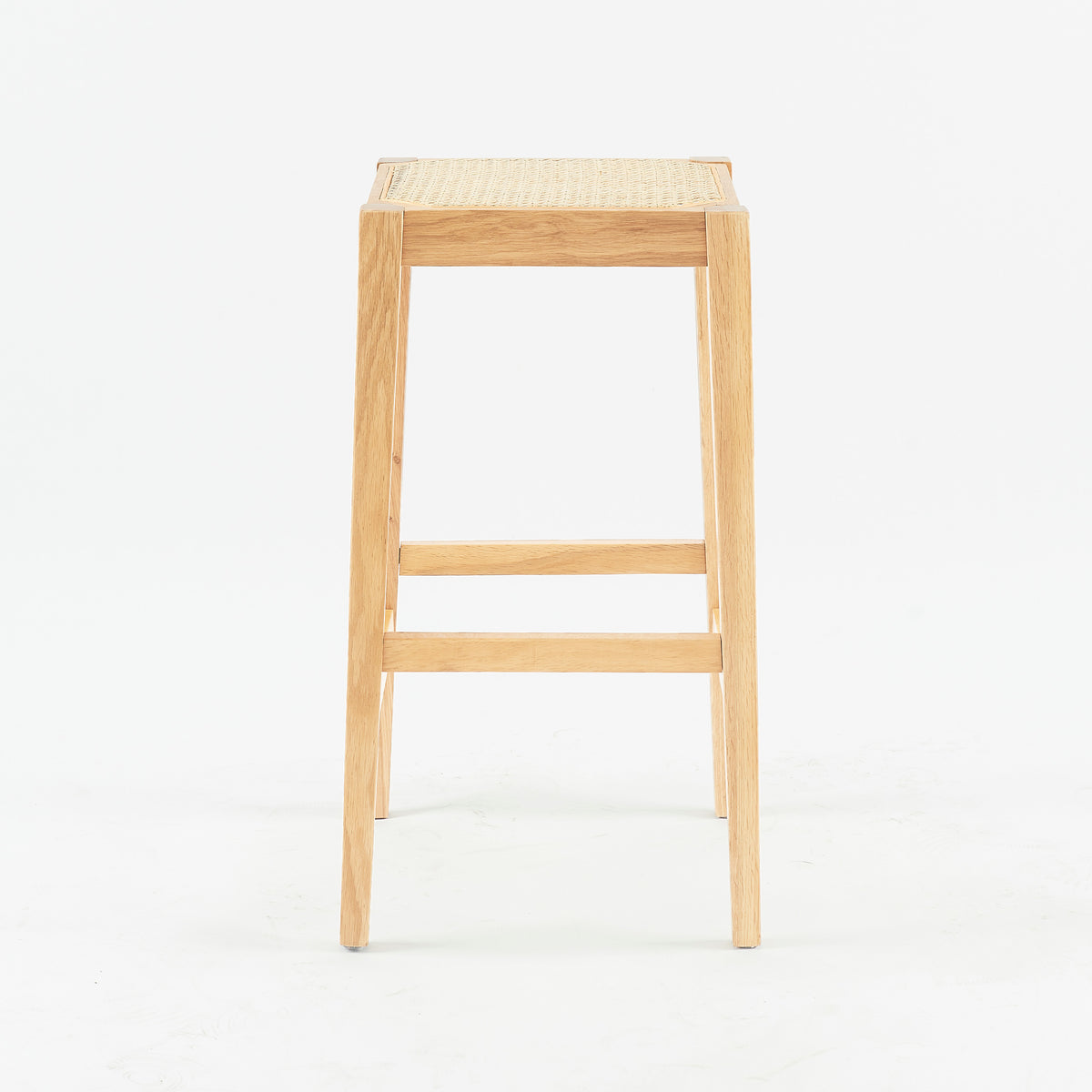 tabouret de bar en bois et cannage kappa 65 cm