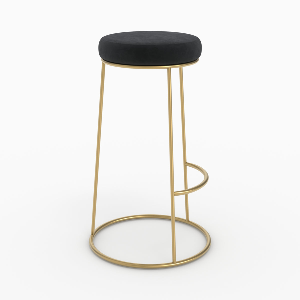 tabouret de bar kendal en velours noir 73 cm lot de 2