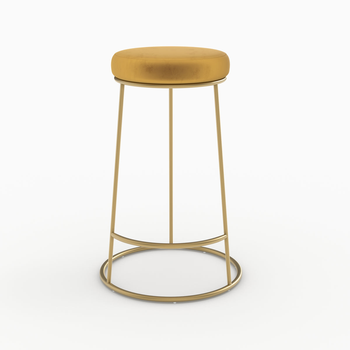 tabouret de bar mi hauteur jaune curry 63 cm lot de 2 kendal
