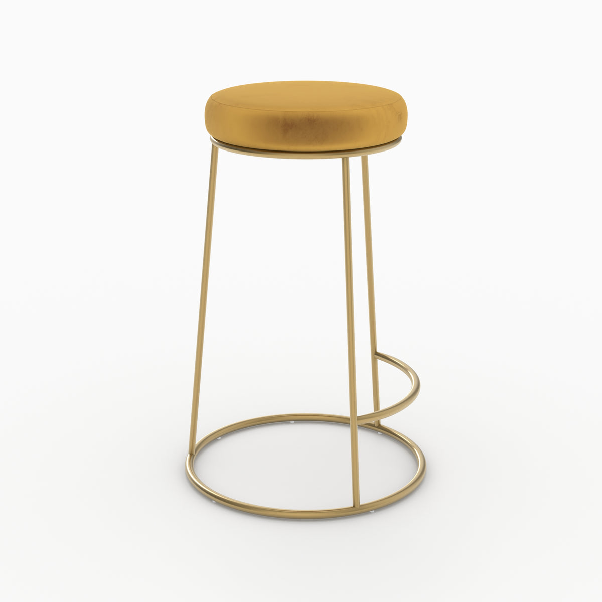 tabouret de bar mi hauteur kendal jaune curry 63 cm lot 2