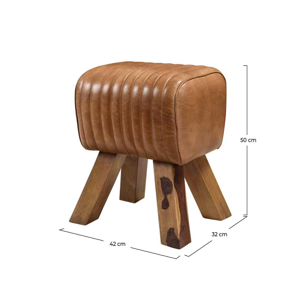 sgabello in pelle marrone morena