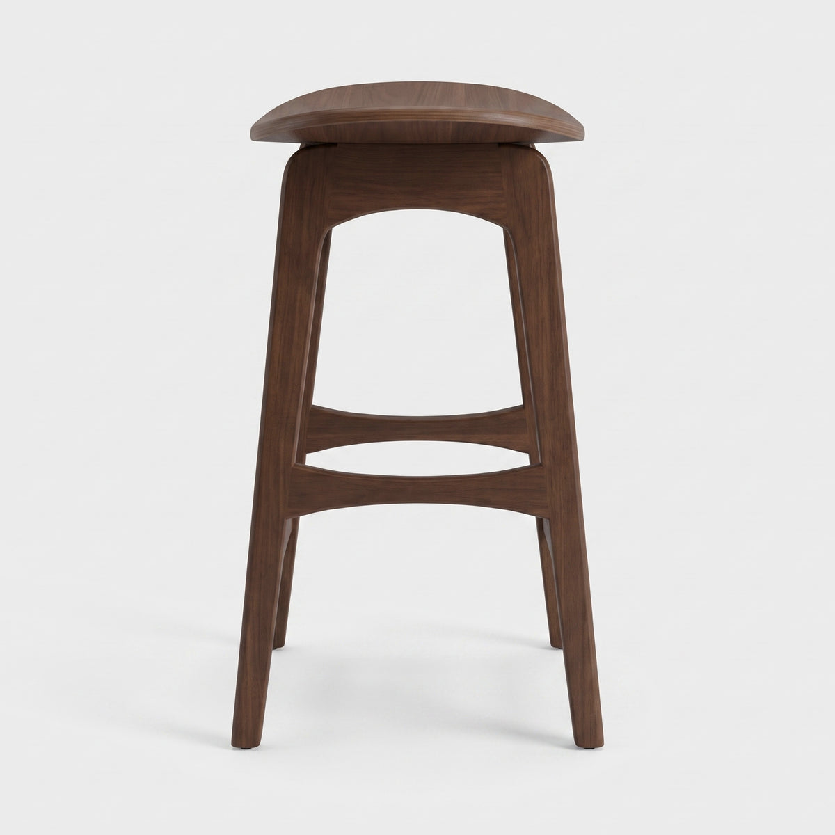 Tabouret pour îlot central Jude 63 cm en bois foncé, vue de profil - Maison Pavane