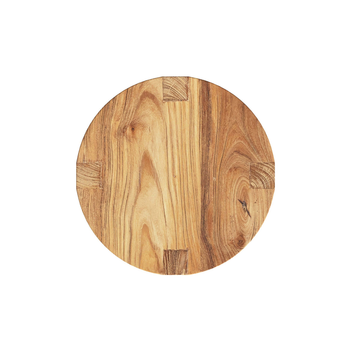 tabouret rond en bois de teck recycle noe h 45