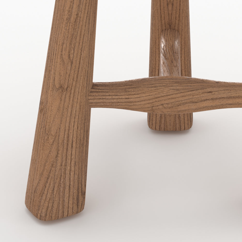 tabouret toby en bois d orme h 42 cm