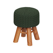 Tabouret tricot Lisa vert olive – Maison Pavane