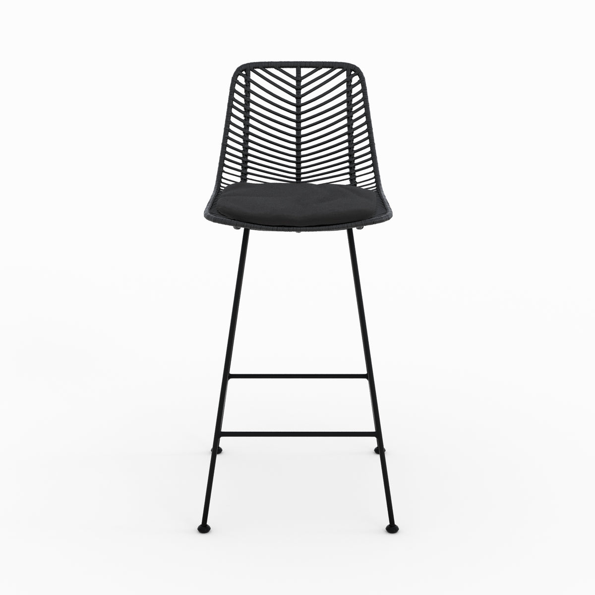 Tamara chaises ilot rotin noir 66cm