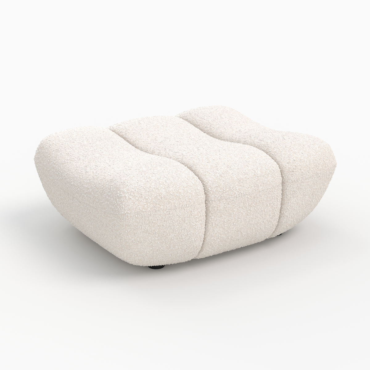 teddy pouf blanc boucle extension fauteuil relax