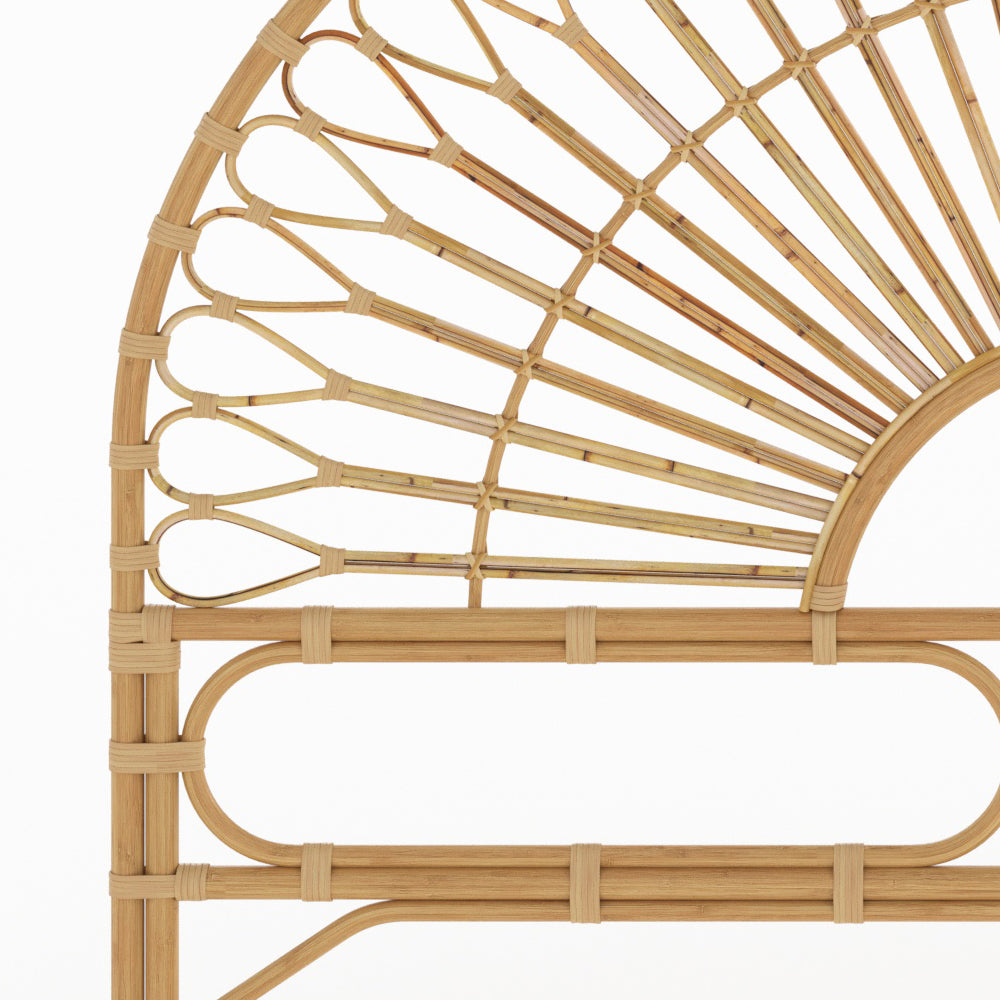 testiera 180 cm in rattan bahia legno bohemien
