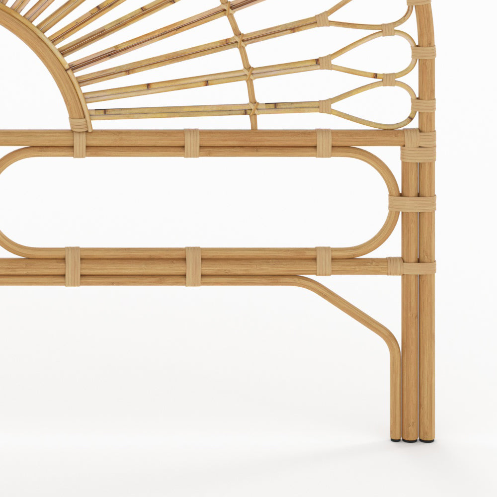 testata letto bohemien 180 cm in rattan bahia legno