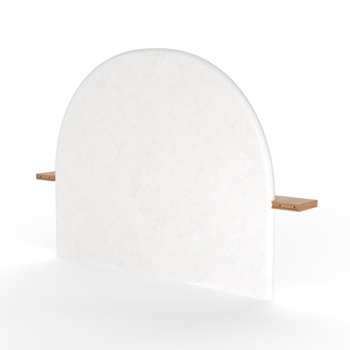Tête de lit design Fira blanc cassé arche plâtre perspective 3d rangement