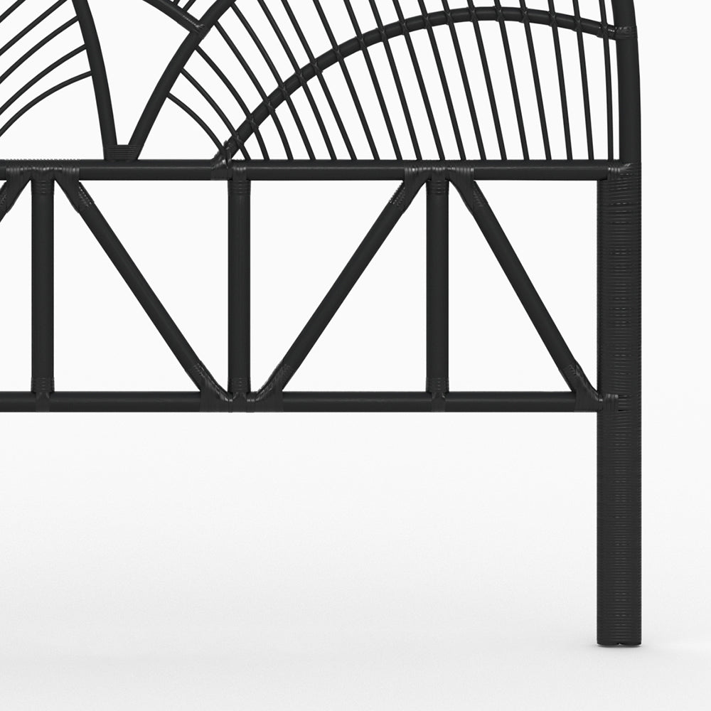 testa di letto nera Selene in rattan 160 cm