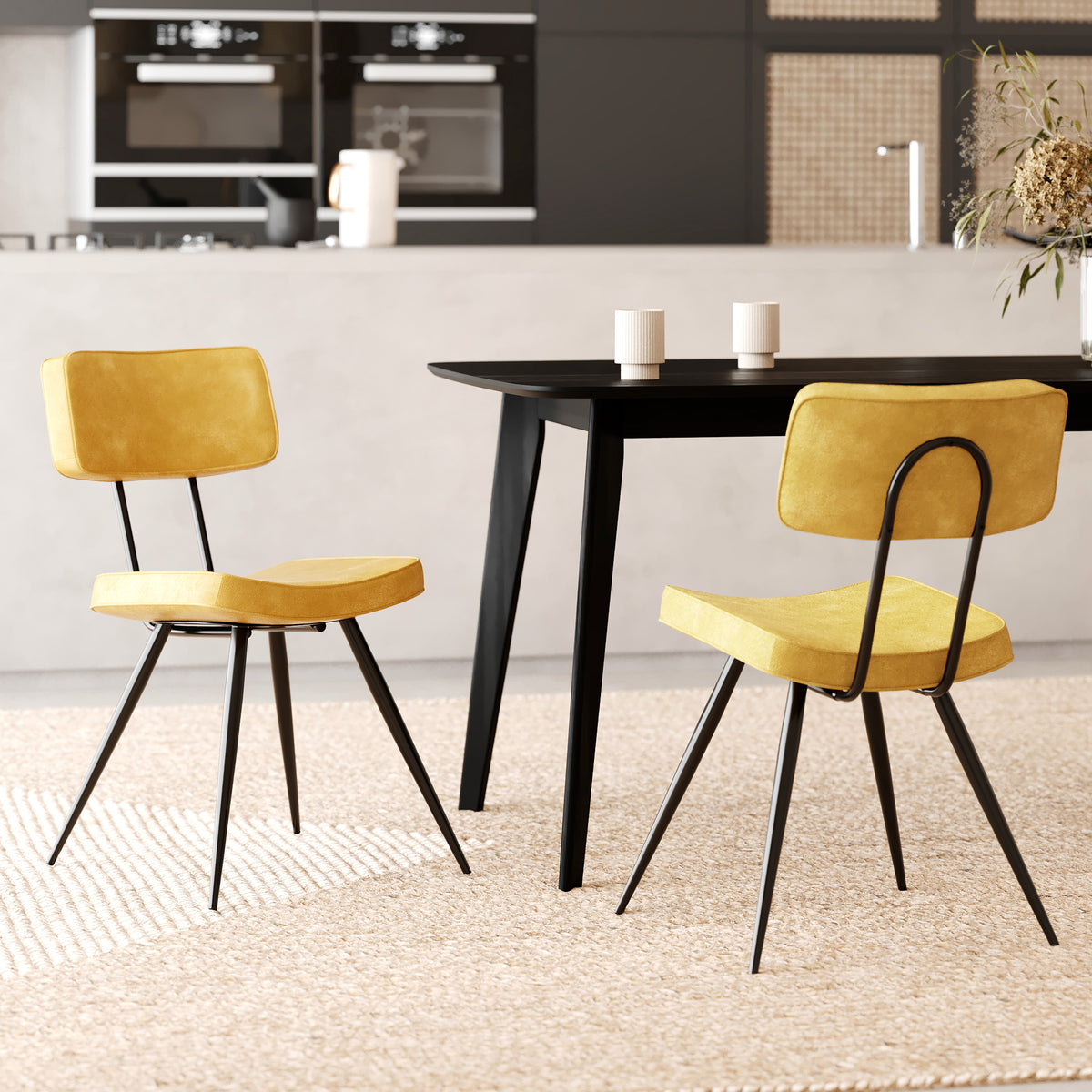 texas chaise jaune lot 2 confort rdv deco
