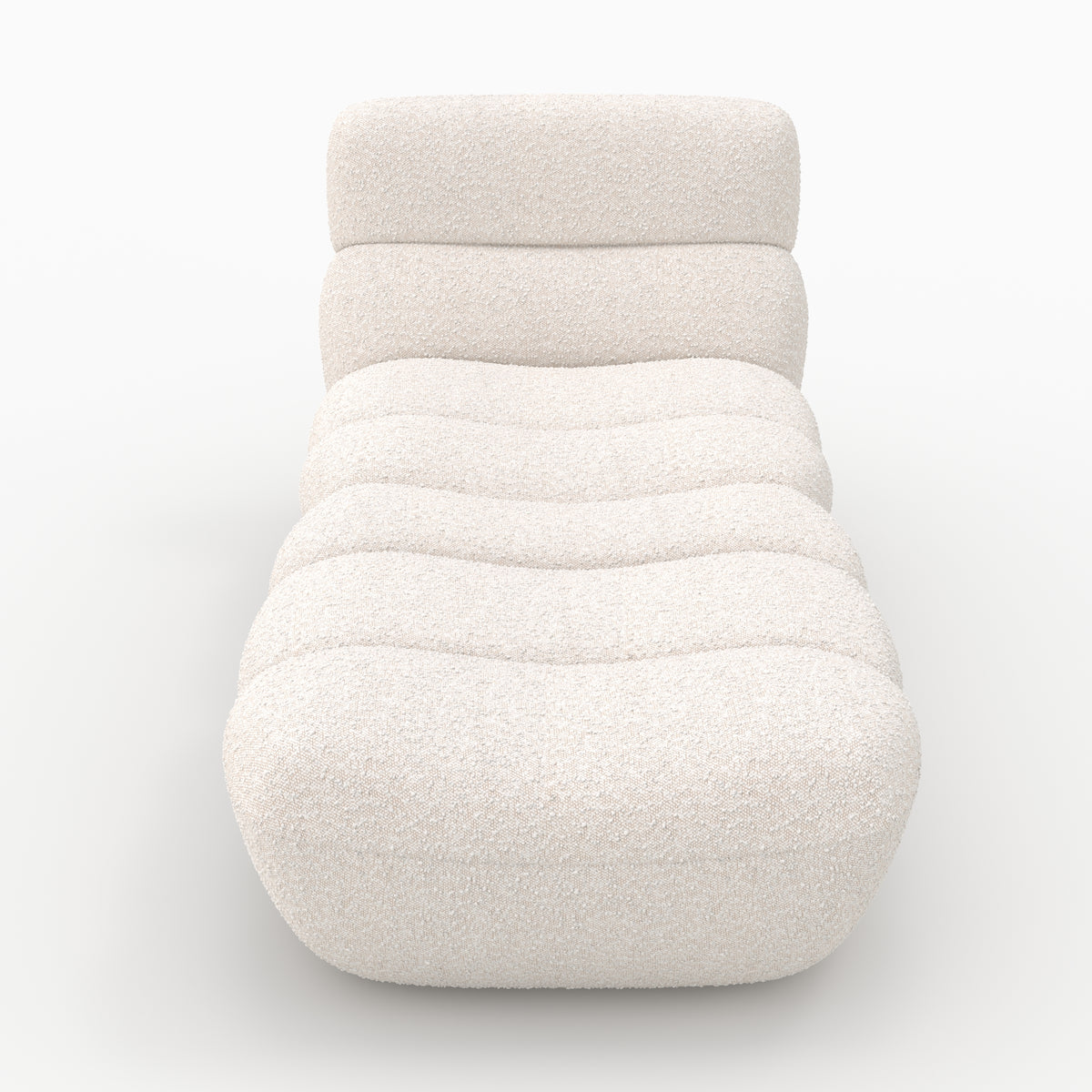 Tissu bouclé blanc fauteuil et pouf teddy