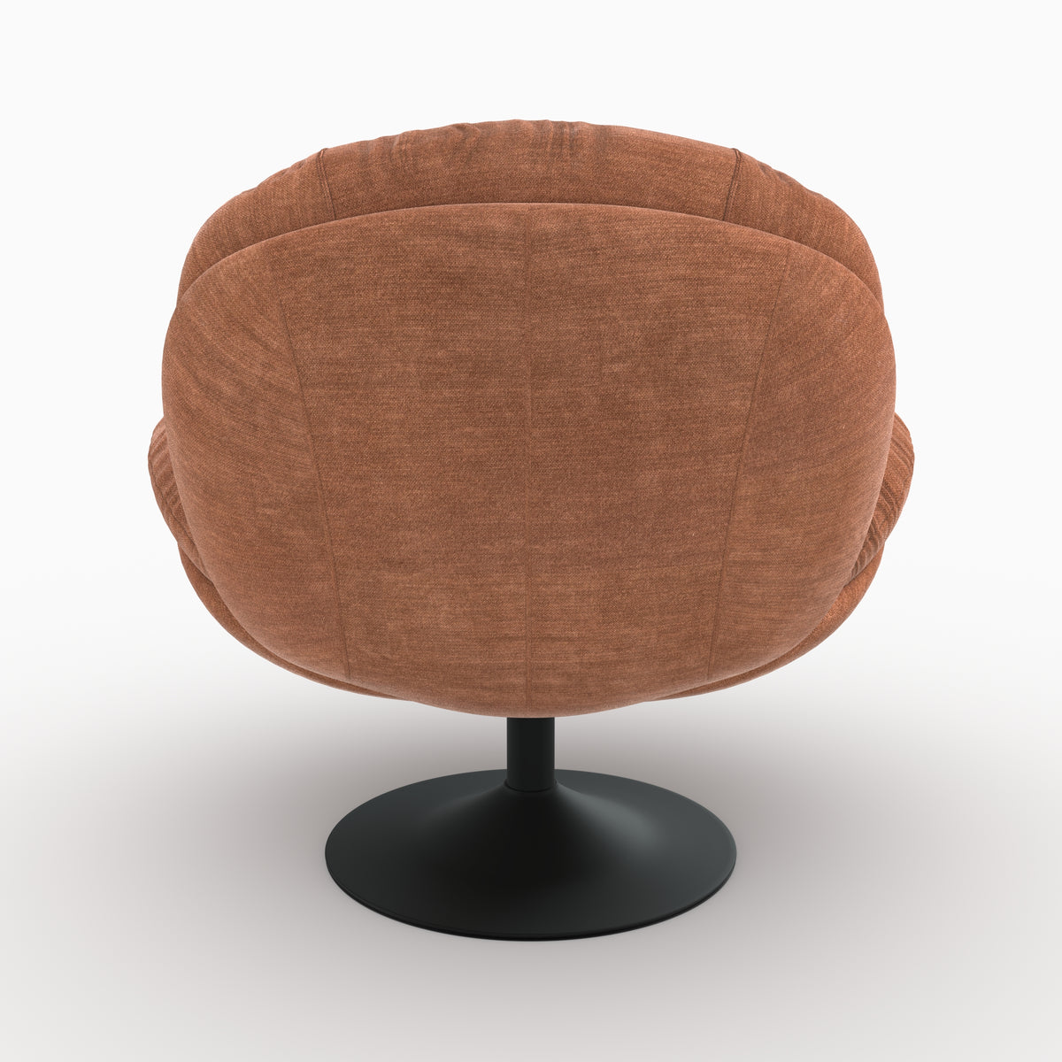Tissu effet velours fauteuil Ricci marron pivotant
