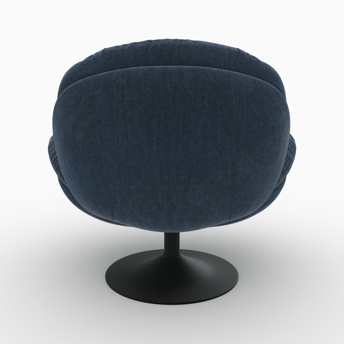 Tissu effet velours fauteuil Ricci pivotant bleu foncé
