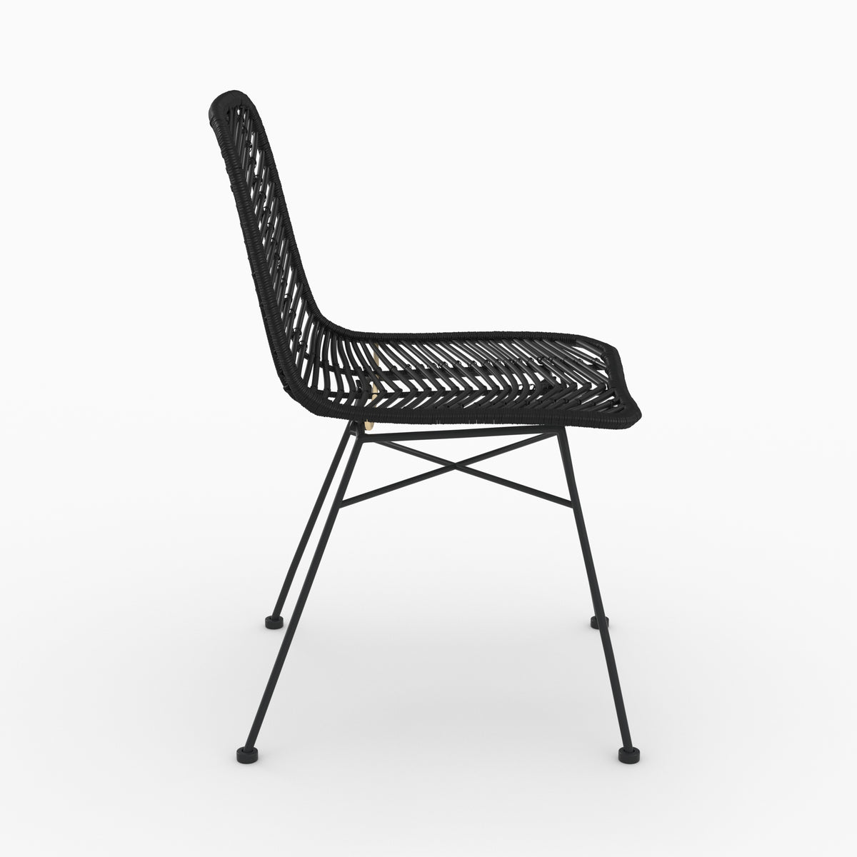 total look noir chaises tamara en rotin noir lot 2