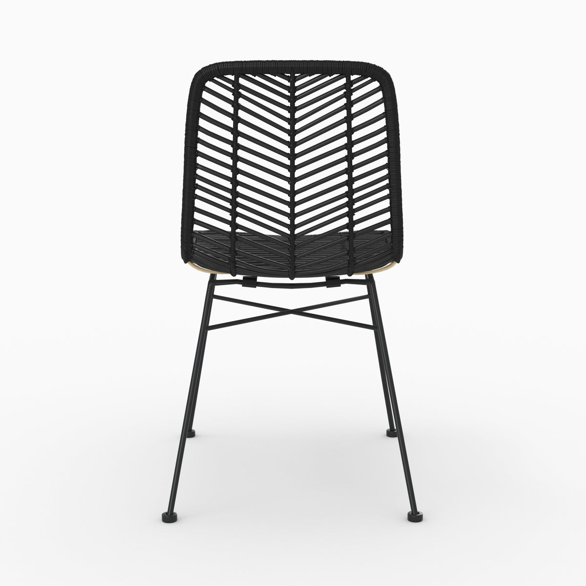 total look noir chaises tamara rotin noir lot de 2