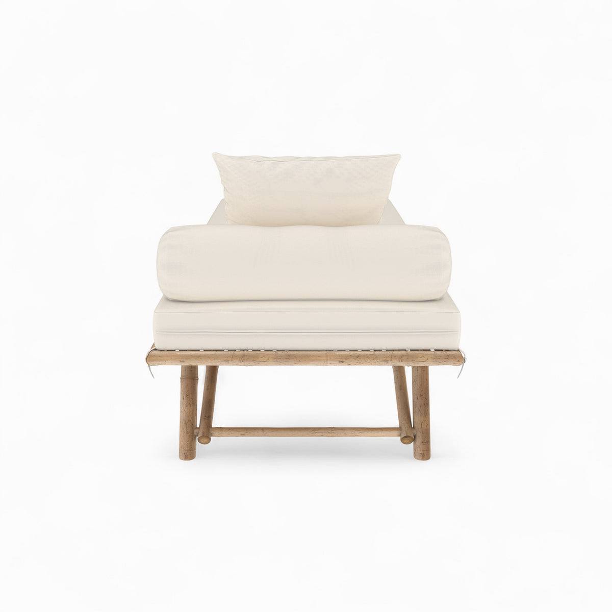 transat de jardin avec matelas blanc vadella