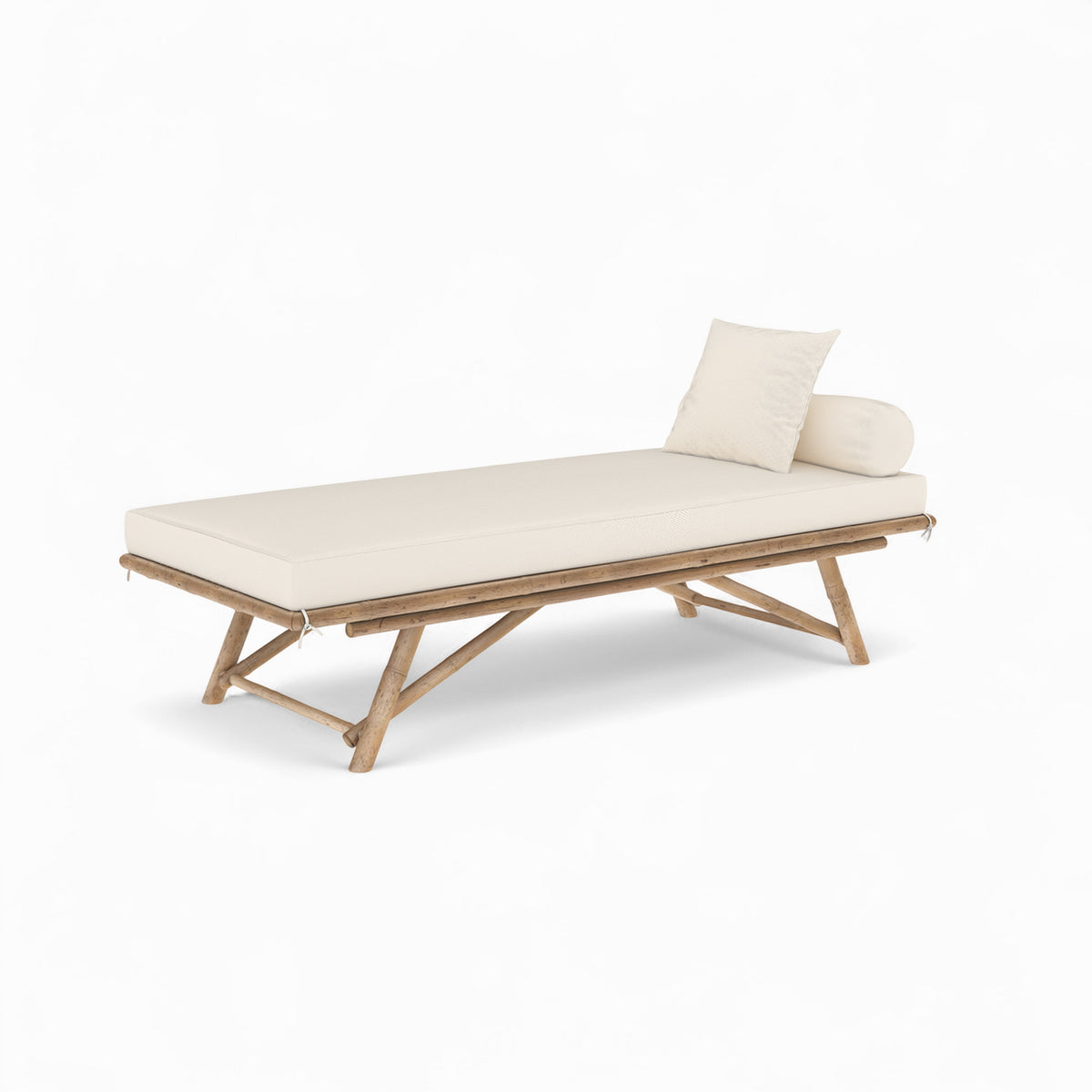 transat de jardin vadella en bambou  avec matelas