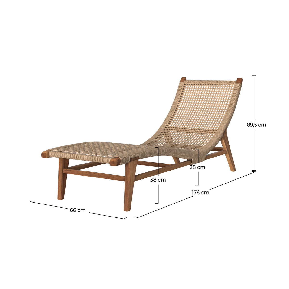 transat en bois de teck et jacinthe d eau synthetique bruna