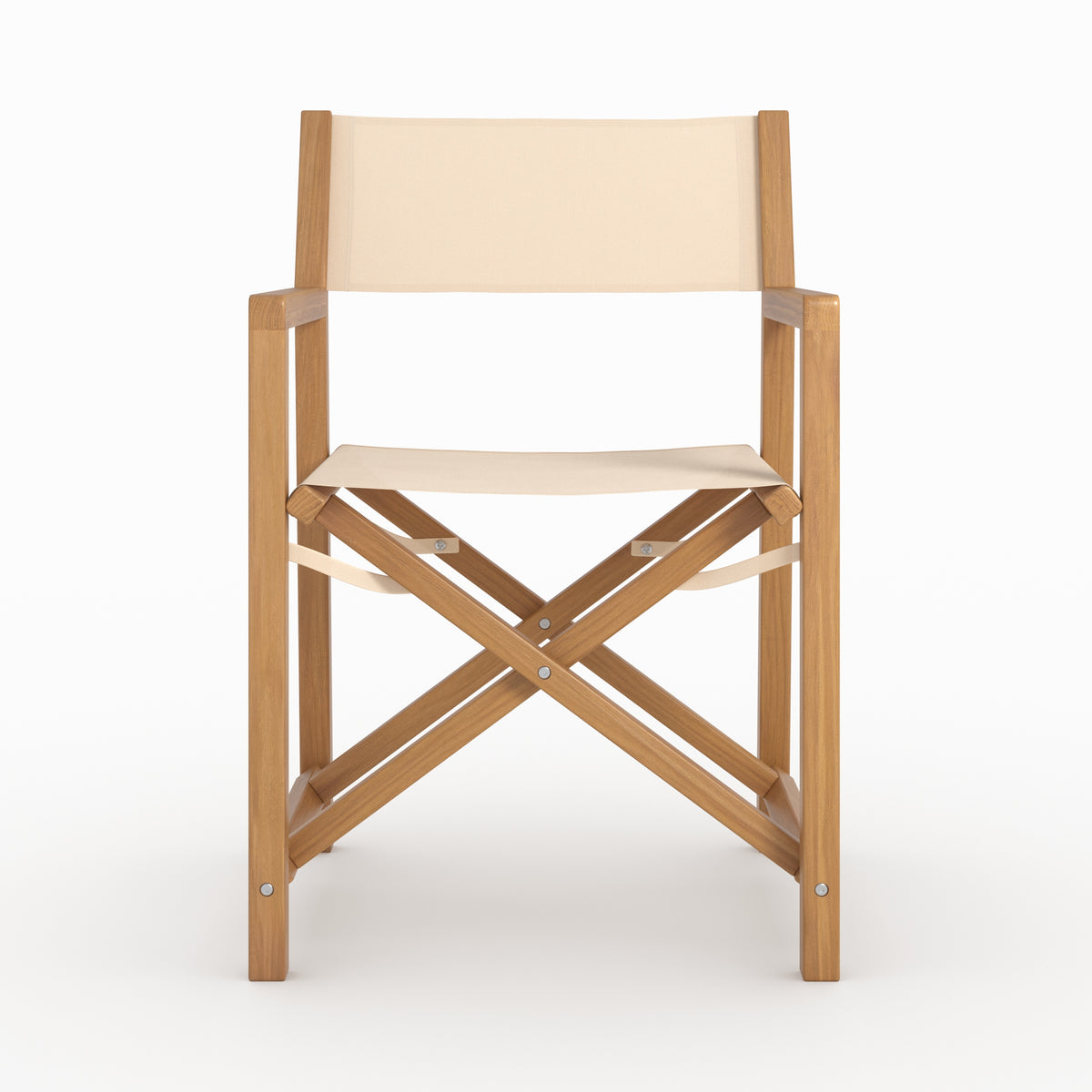 Tubod chaise pliante extérieur beige clair acacia vue face