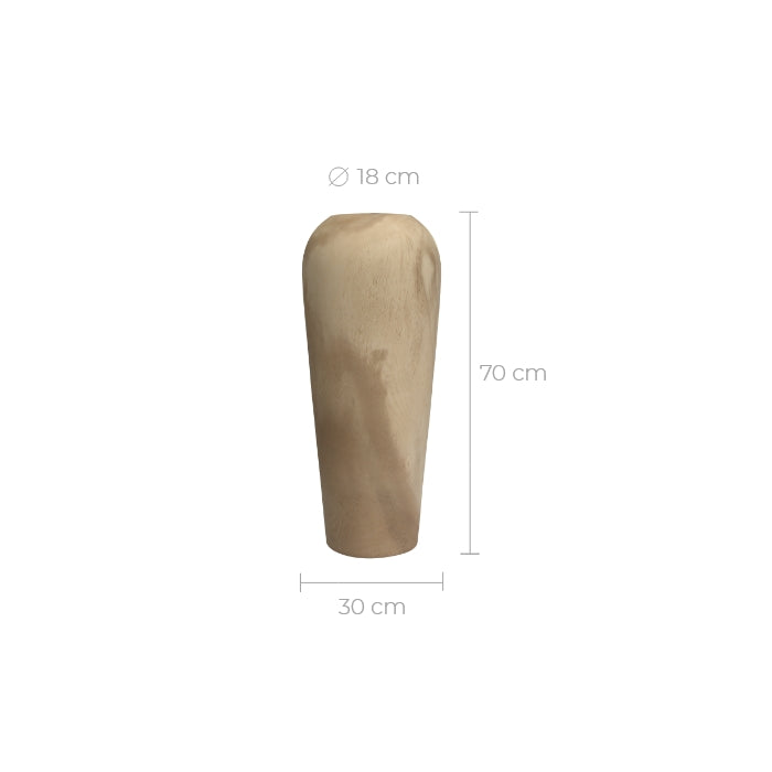 vase decoratif makkar en bois de suar