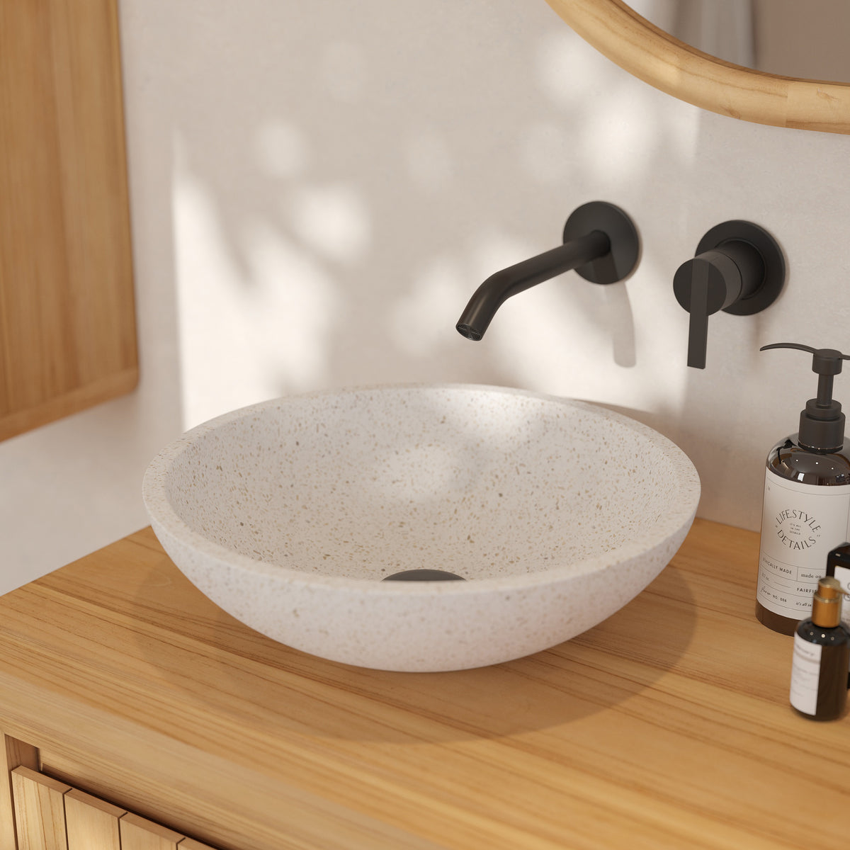 vasque blanche ronde terrazzo lysea