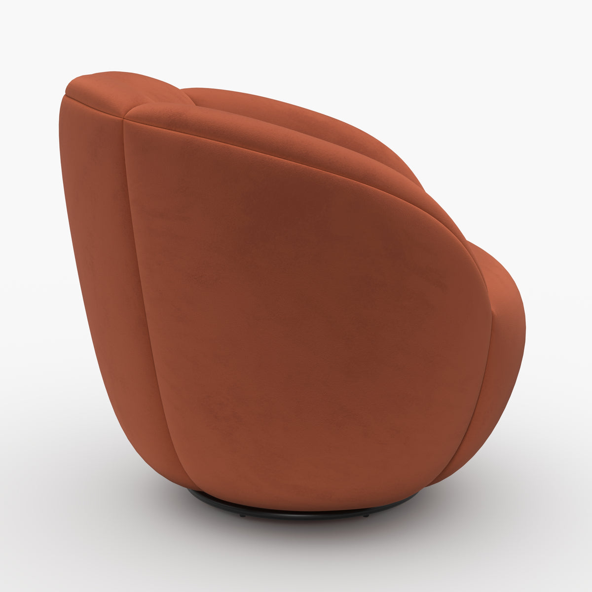 Velours rouille fauteuil pivotant Yse