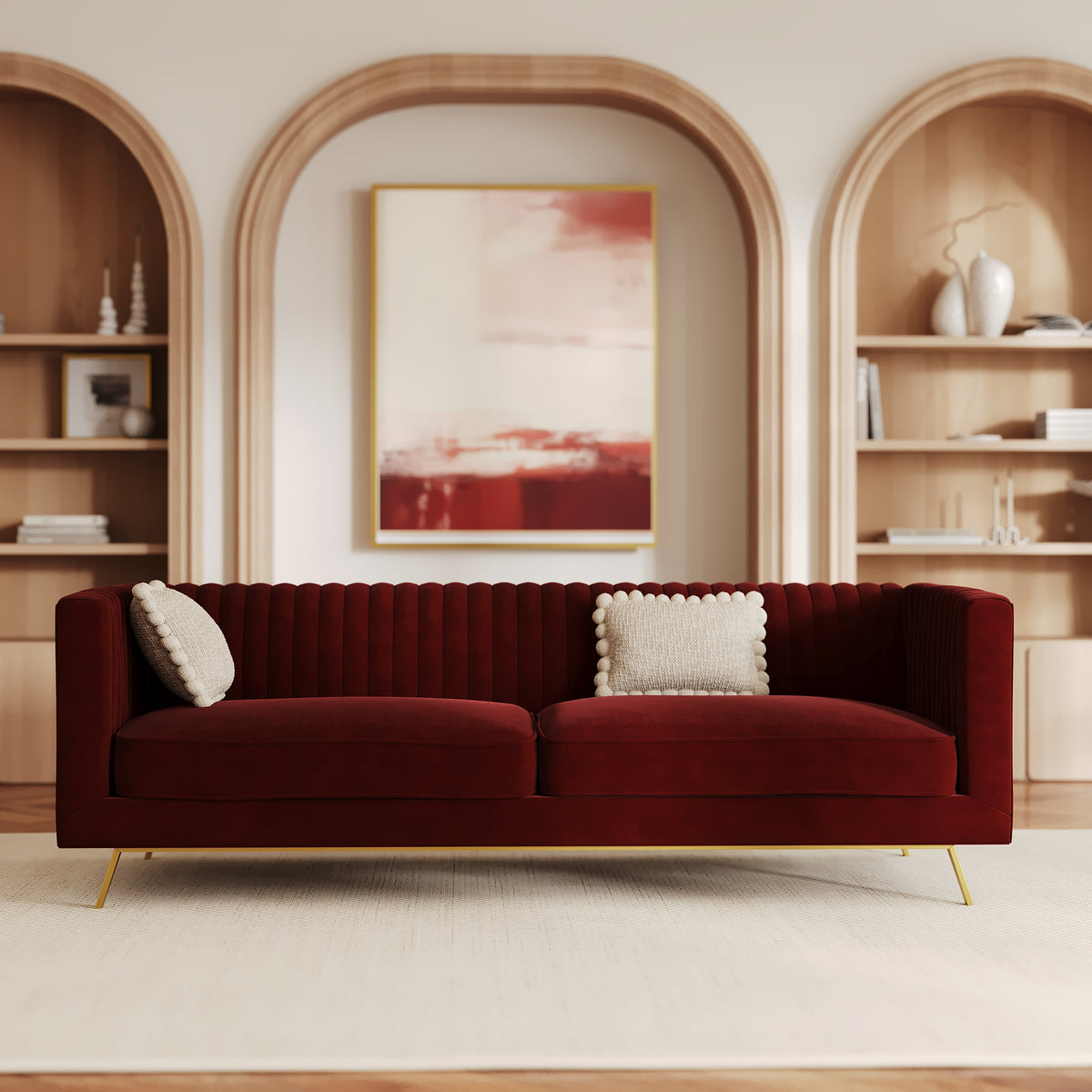 velours soyeux bordeaux 3 personnes gatsby rdv deco