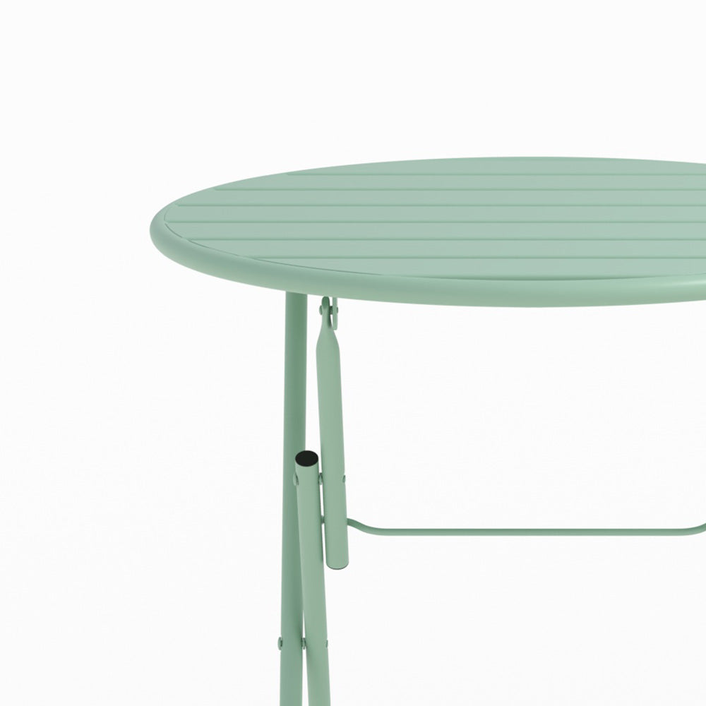 Vert métal en places 2 Yumi pliantes jardin de chaises et ronde table