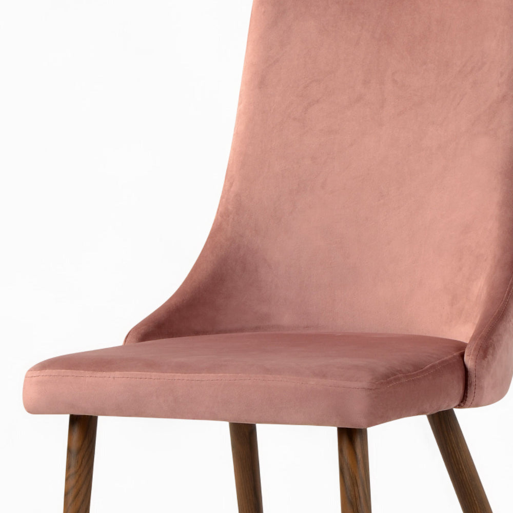 vinni 4 chaises velours dossier haut bleu rose pack rendez vous deco