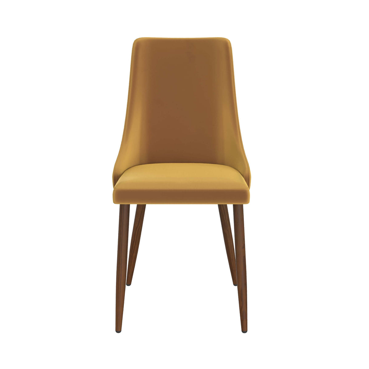vinni chaise en velours jaune moutarde pieds immitation bois lot de 2